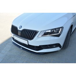 Накладка сплиттер на передний бампер вариант 3 на Skoda Superb III